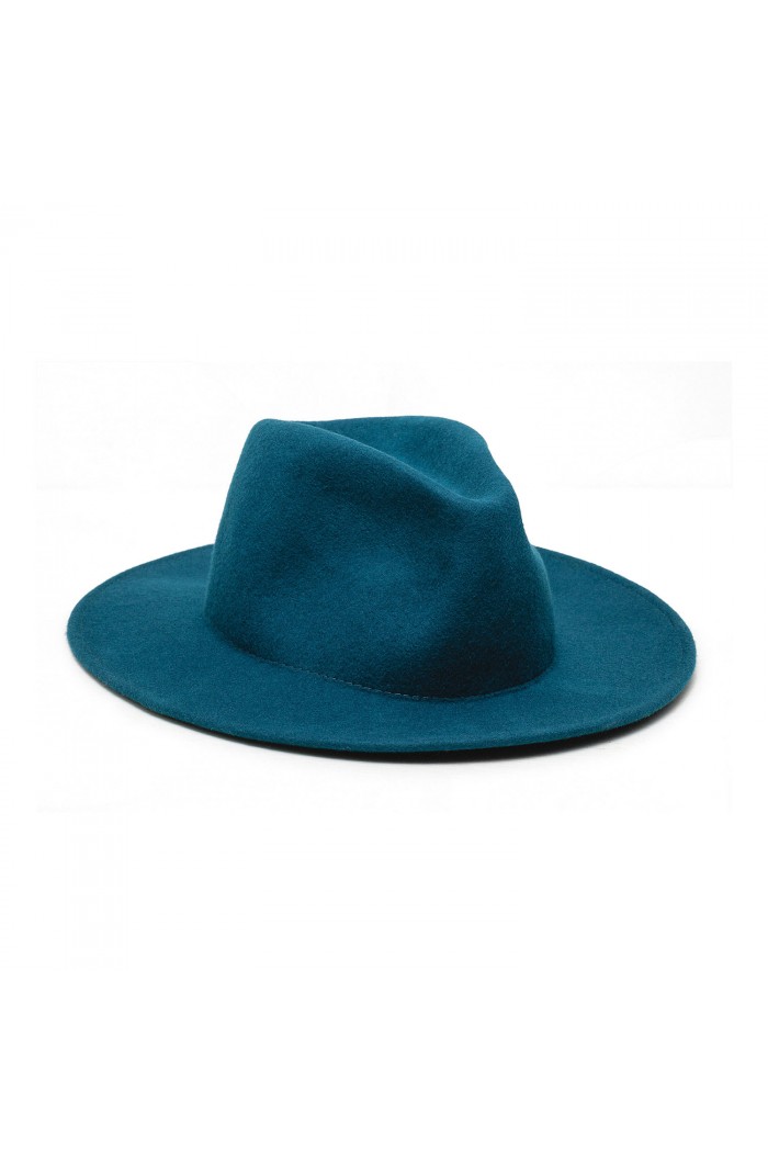 Felt hat with wide brim without ribbon